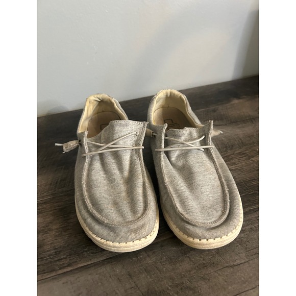 Hey Dude Shoes - Hey Dude Wendy Stretch Fleece Glacier Gray Slip On Loafers Shoes Womens 8